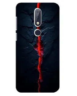 Чехол для Nokia 6.1 Plus с картинкой «Kрасная лавовая трещина»
