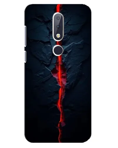 Чехол для Nokia 6.1 Plus с картинкой «Kрасная лавовая трещина»
