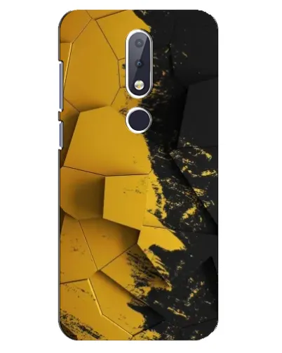 Чехол для Nokia 6.1 Plus с картинкой «Золотые осколки геометрии»