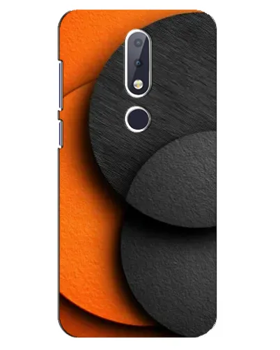 Чехол для Nokia 6.1 Plus с картинкой «Геометрия оранжевых кругов»