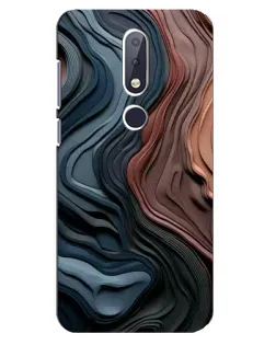Чехол для Nokia 6.1 Plus с картинкой «Цветные волны каньона»