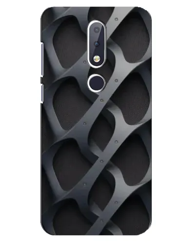 Чехол для Nokia 6.1 Plus с картинкой «Объемное серое плетение»