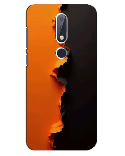 Чехол для Nokia 6.1 Plus с картинкой «Оранжевый разлом»