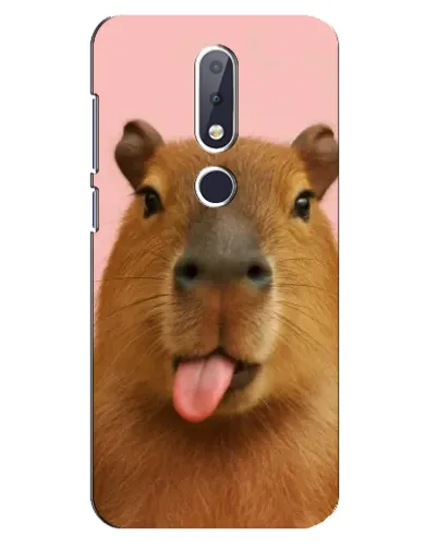 Чохол для Nokia 6.1 Plus з картинкою «Капібара з язиком»