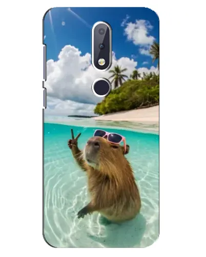 Чохол для Nokia 6.1 Plus з картинкою «Капібара на морі»