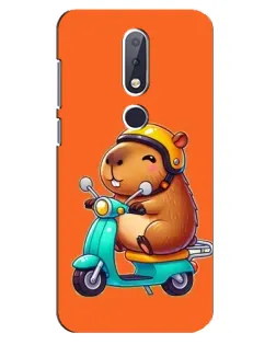 Чехол для Nokia 6.1 Plus с картинкой «Капибара на скутере» Чехол для Nokia 6.1 Plus с картинкой «Капибара на скутере»