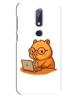 Чехол для Nokia 6.1 Plus с картинкой «Капибара с ноутбуком» Чехол для Nokia 6.1 Plus с картинкой «Капибара с ноутбуком»