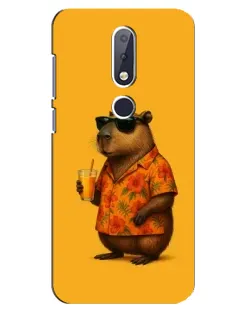 Чехол для Nokia 6.1 Plus с картинкой «Капибара на отдыхе» Чехол для Nokia 6.1 Plus с картинкой «Капибара на отдыхе»