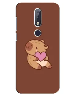 Чехол для Nokia 6.1 Plus с картинкой «Капибара с сердцем» Чехол для Nokia 6.1 Plus с картинкой «Капибара с сердцем»