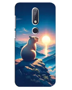 Чехол для Nokia 6.1 Plus с картинкой «Закат солнца с капибарой» Чехол для Nokia 6.1 Plus с картинкой «Закат солнца с капибарой»