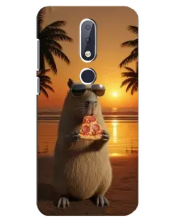 Чехол для Nokia 6.1 Plus с картинкой «Капибара с пиццей» Чехол для Nokia 6.1 Plus с картинкой «Капибара с пиццей»