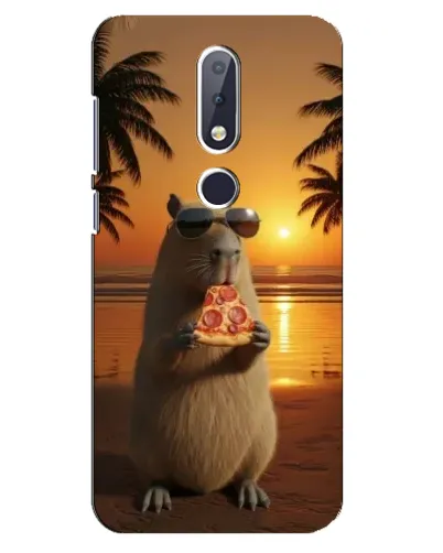 Чохол для Nokia 6.1 Plus з картинкою «Капібара з піцою»