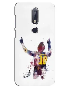 Чехол для Nokia 6.1 Plus с картинкой «Акварельный Месси Барселона»