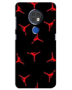 Чехол для Nokia 6.2 (2019) с картинкой «Jordan Red Pattern»