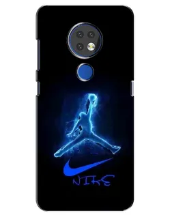 Чехол для Nokia 6.2 (2019) с картинкой «Jordan Neon Blue»