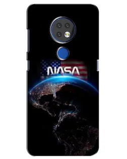 Чехол для Nokia 6.2 (2019) с картинкой «Земля из космоса NASA»
