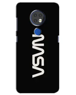 Чехол для Nokia 6.2 (2019) с картинкой «NASA — вертикальный логотип»