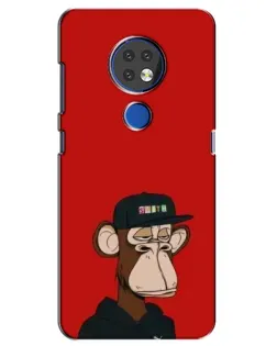 Чехол для Nokia 6.2 (2019) с картинкой «Bored Ape — красный фон»