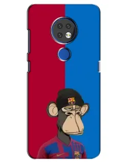 Чехол для Nokia 6.2 (2019) с картинкой «Bored Ape — фанат Барсы»