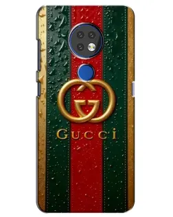 Чехол для Nokia 6.2 (2019) с картинкой «Gucci — фирменная полоса и золото»