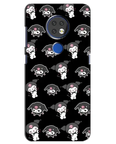 Чехол для Nokia 6.2 (2019) с картинкой «Черный паттерн Kuromi»