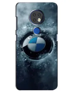 Чехол для Nokia 6.2 (2019) с картинкой «Логотип BMW — лед»