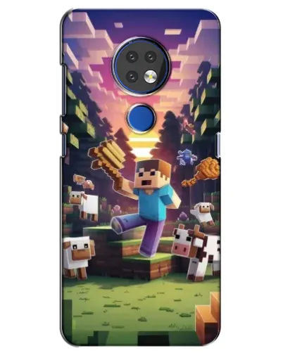 Чехол для Nokia 6.2 (2019) с картинкой «Стив на ферме»