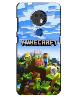 Чехол для Nokia 6.2 (2019) с картинкой «Minecraft классический мир»