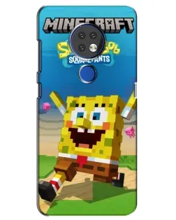 Чехол для Nokia 6.2 (2019) с картинкой «Губка Боб Minecraft»