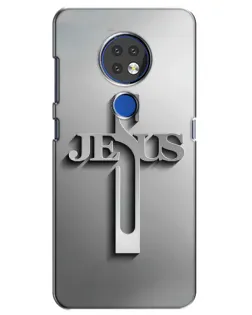 Чехол для Nokia 6.2 (2019) с картинкой «Металлический крест Jesus»