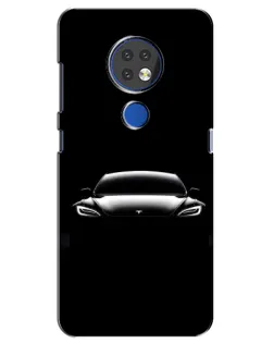 Чехол для Nokia 6.2 (2019) с картинкой «Фары Tesla Night»