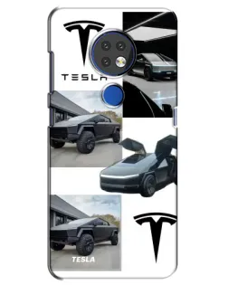Чехол для Nokia 6.2 (2019) с картинкой «Коллаж Cybertruck Tesla»