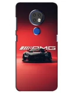 Чехол для Nokia 6.2 (2019) с картинкой «Mercedes AMG — красная линия»