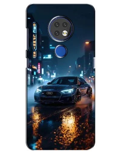 Чехол для Nokia 6.2 (2019) с картинкой «Ночной город и Audi»