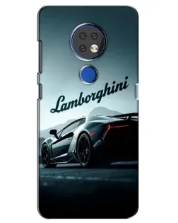 Чехол для Nokia 6.2 (2019) с картинкой «Классическая надпись Lamborghini»