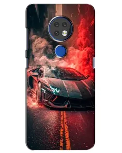 Чехол для Nokia 6.2 (2019) с картинкой «Lamborghini красный дым»