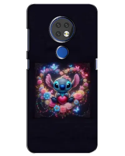 Чехол для Nokia 6.2 (2019) с картинкой «Stitch в цветах»