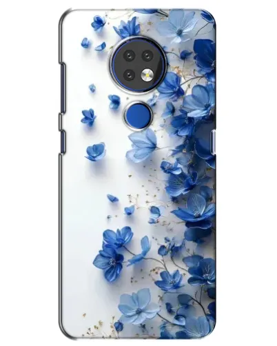 Чехол для Nokia 6.2 (2019) с картинкой «Голубой цветочный каскад»