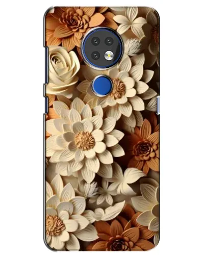 Чехол для Nokia 6.2 (2019) с картинкой «Бежевый флористический декор»