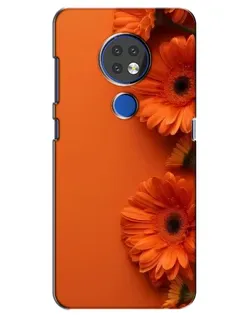 Чехол для Nokia 6.2 (2019) с картинкой «Оранжевые герберы»