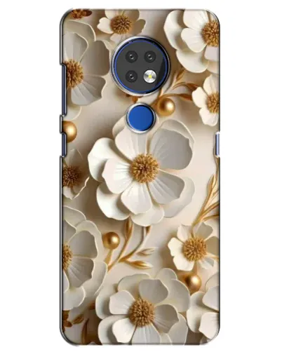 Чехол для Nokia 6.2 (2019) с картинкой «Белие бумажние  цвети»