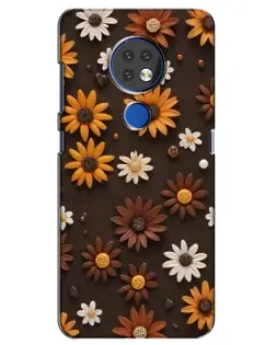 Чехол для Nokia 6.2 (2019) с картинкой «Узор из маленьких подсолнухов»