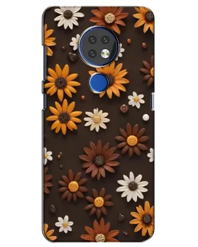 Чехол для Nokia 6.2 (2019) с картинкой «Узор из маленьких подсолнухов»