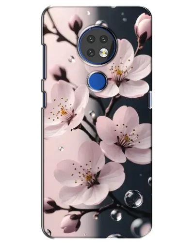Чехол для Nokia 6.2 (2019) с картинкой «Нежная сакура и капли» Чехол для Nokia 6.2 (2019) с картинкой «Нежная сакура и капли»
