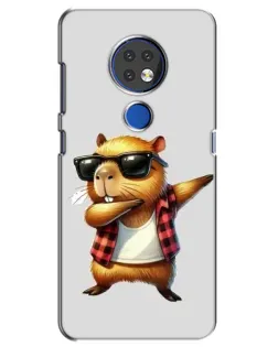 Чехол для Nokia 6.2 (2019) с картинкой «Капибара рэпер даб»