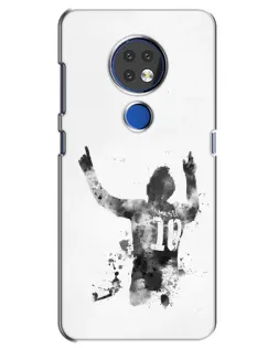 Чехол для Nokia 6.2 (2019) с картинкой «Черно-белый силуэт Месси» Чехол для Nokia 6.2 (2019) с картинкой «Черно-белый силуэт Месси»