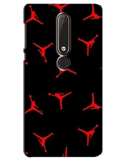 Чехол для Nokia 6 2018 с картинкой «Jordan Red Pattern»