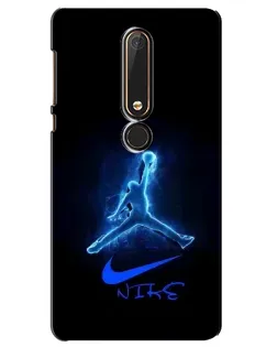 Чехол для Nokia 6 2018 с картинкой «Jordan Neon Blue»
