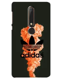 Чехол для Nokia 6 2018 с картинкой «Оранжевый дым Adidas»