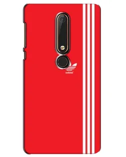 Чехол для Nokia 6 2018 с картинкой «Красный минимализм Adidas»